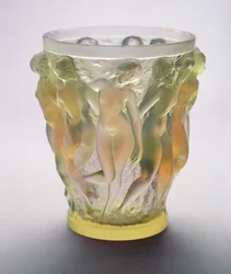 Bacchantes, an opalescent vase with a frieze of dancing females
